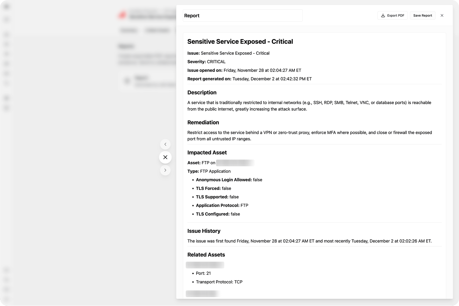 Finding report