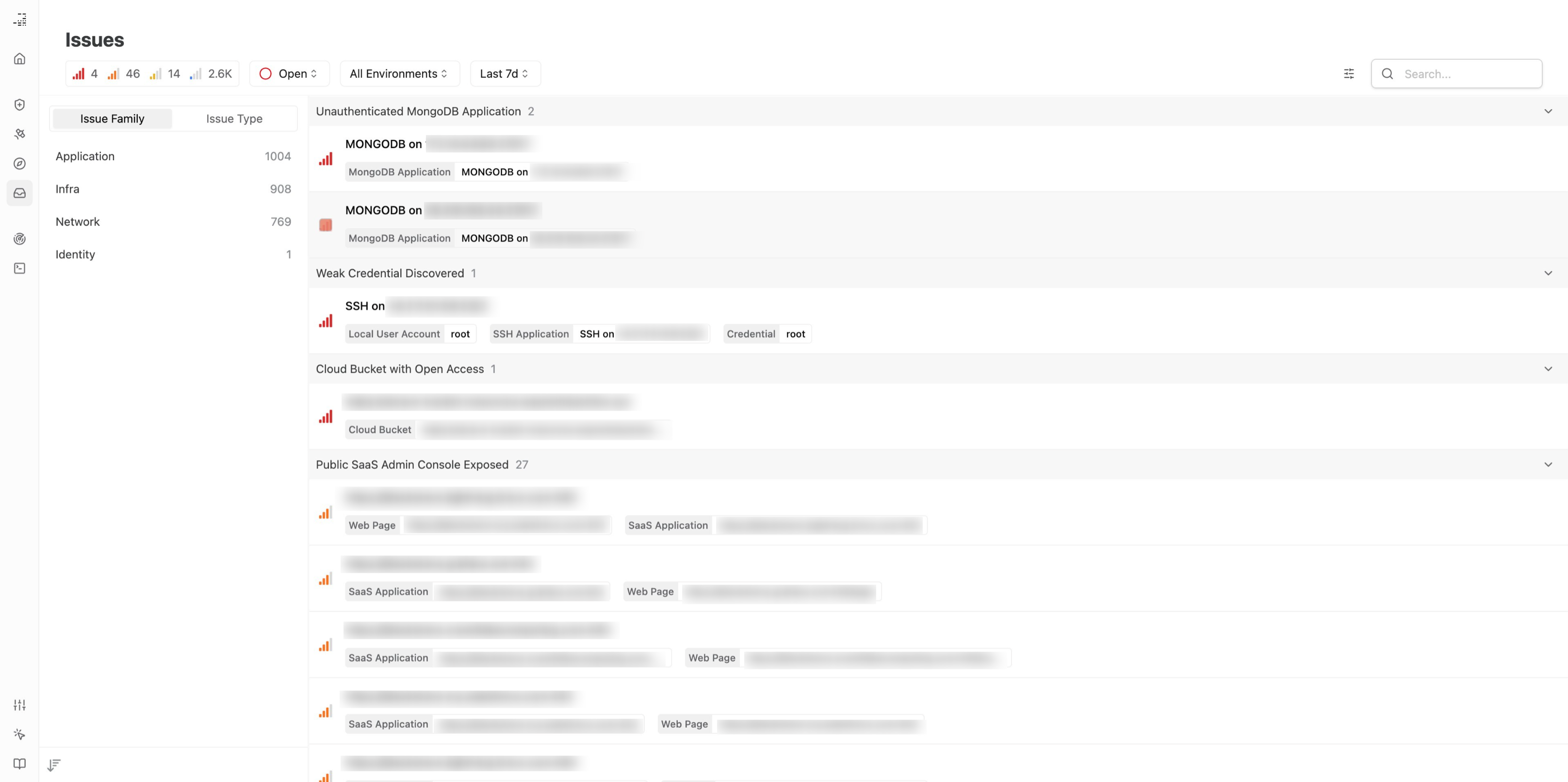 Findings dashboard