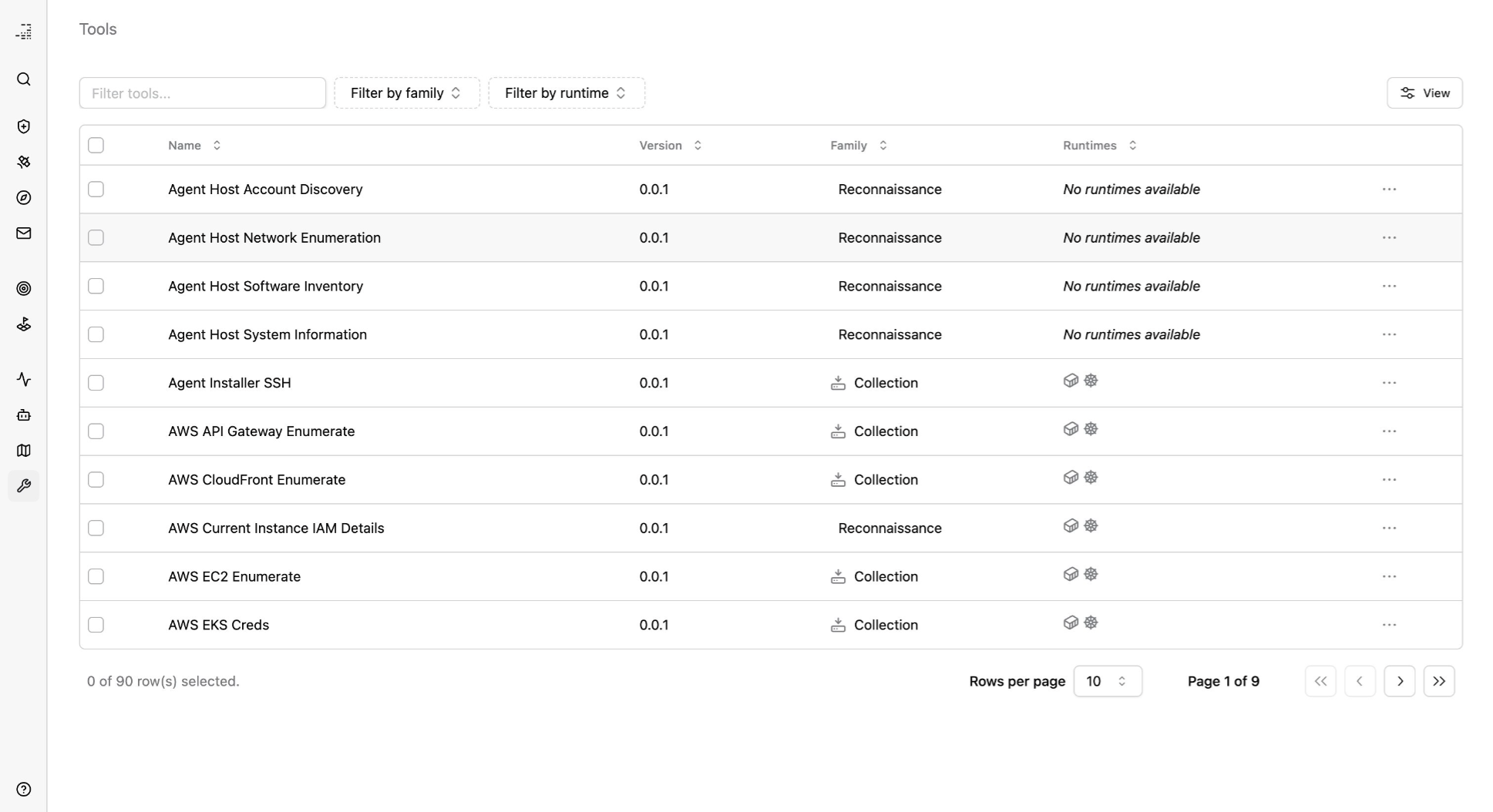 Tool catalog