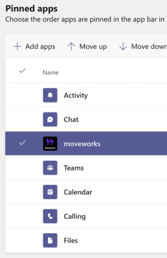 Setup policies app order configuration