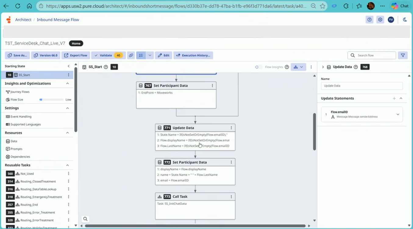 Example: deriving the display name from the employee's email address