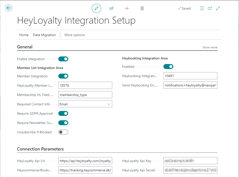 HeyLoyalty Integration Setup Page
