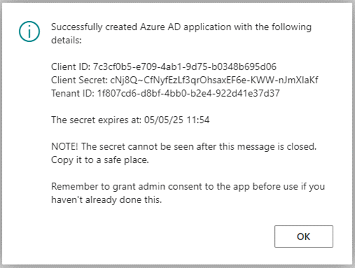Microsoft Entra ID application details