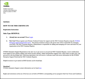 Entitlement Certificate Registration