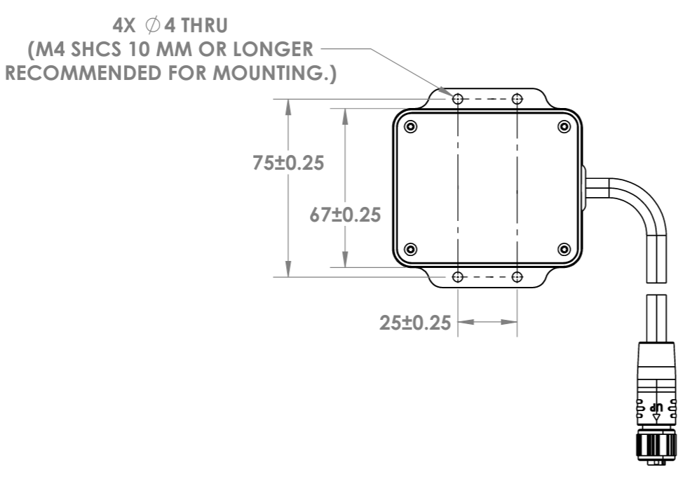 High current interface box mounting drawing, view 1