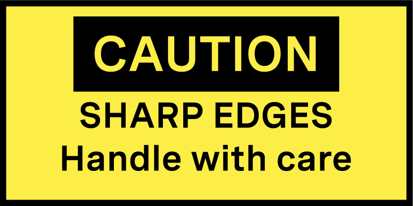 Sharp edges caution symbol