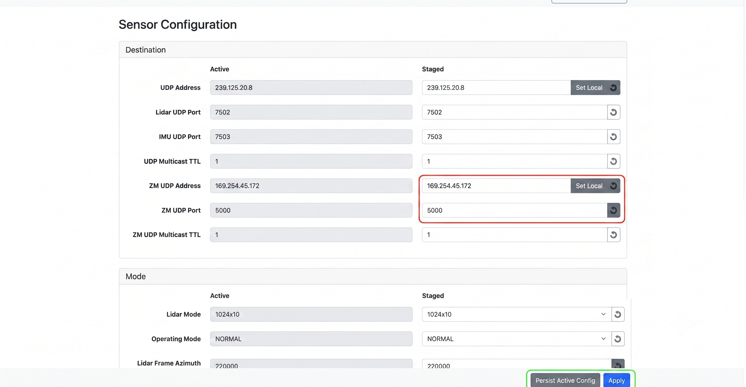 Setting ZM UDP Port to enable Zone Monitoring