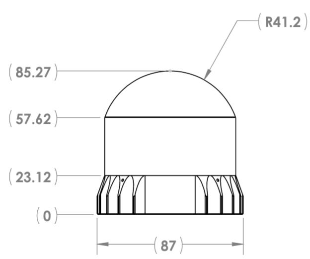OSDome sensor mechanical drawing, view 4