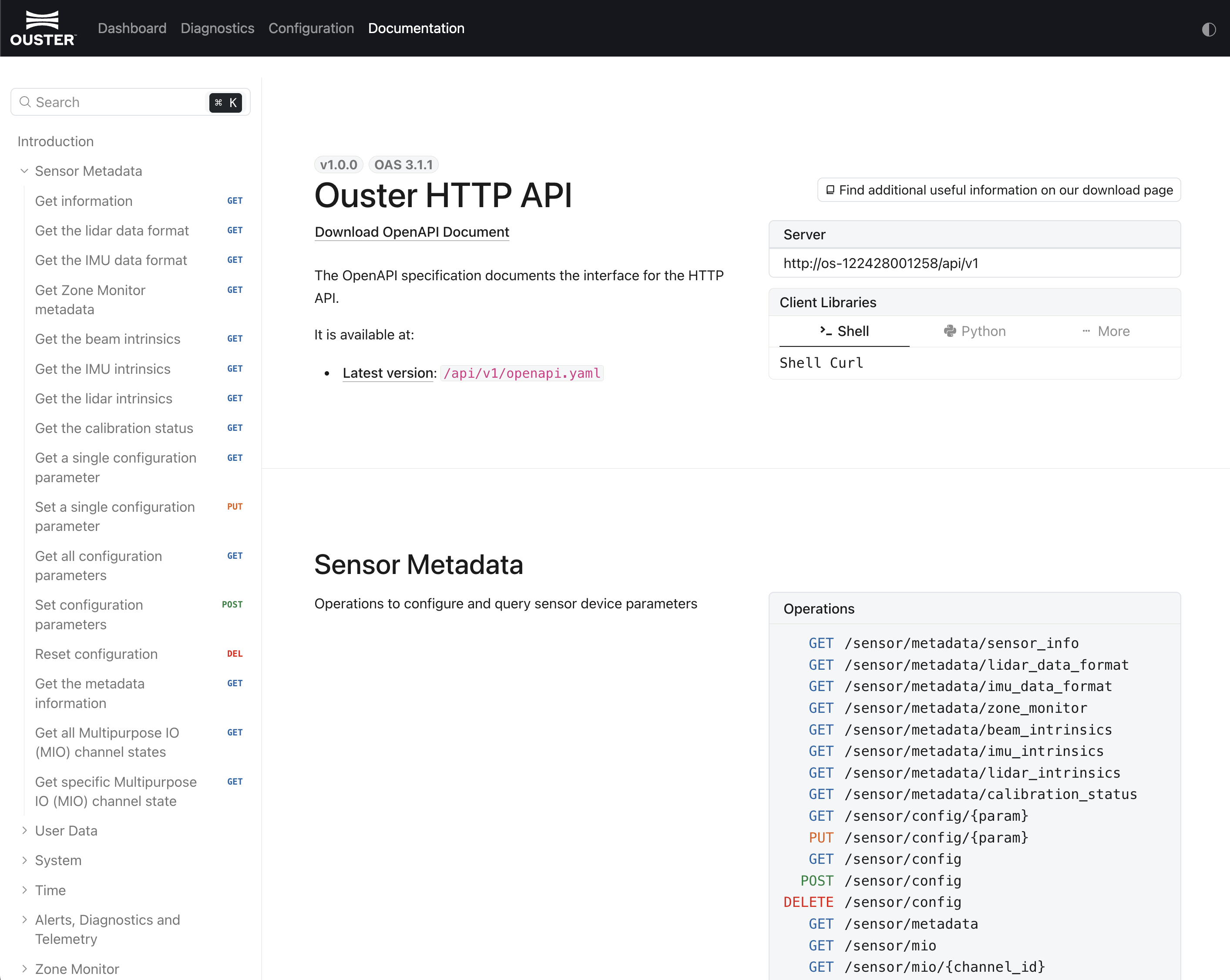 Ouster Documentation