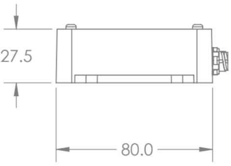 Modular interface box mounting drawing, view 3