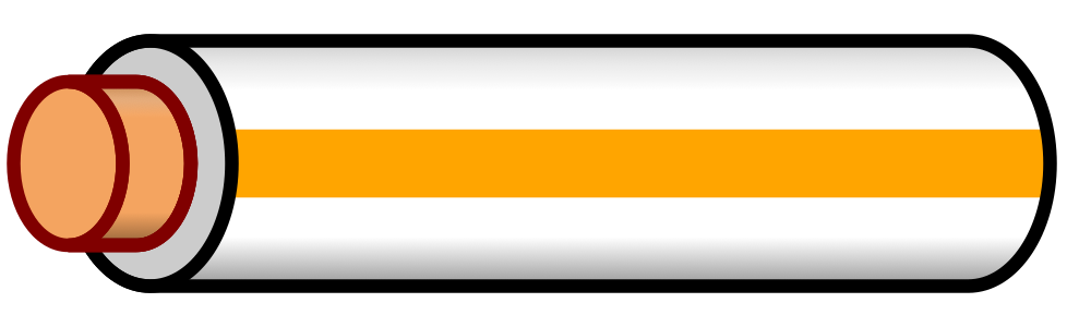 White/orange striped wire