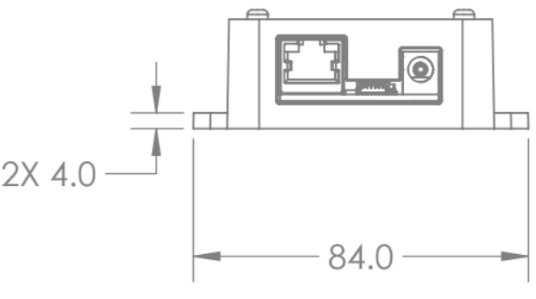 Modular interface box mounting drawing, view 2