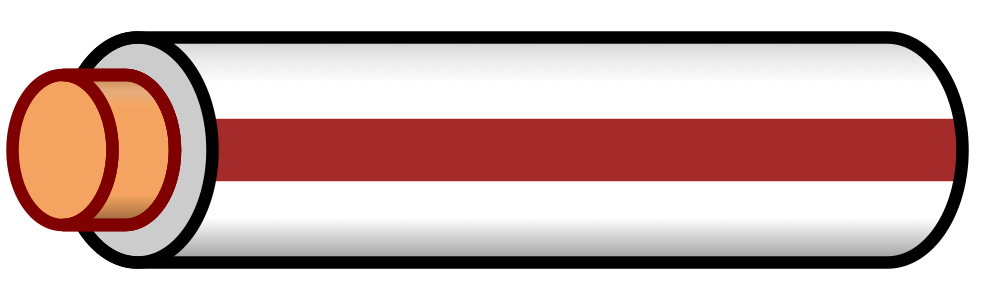 White/brown striped wire