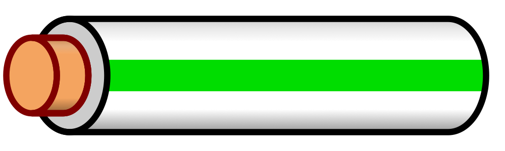 White/green striped wire