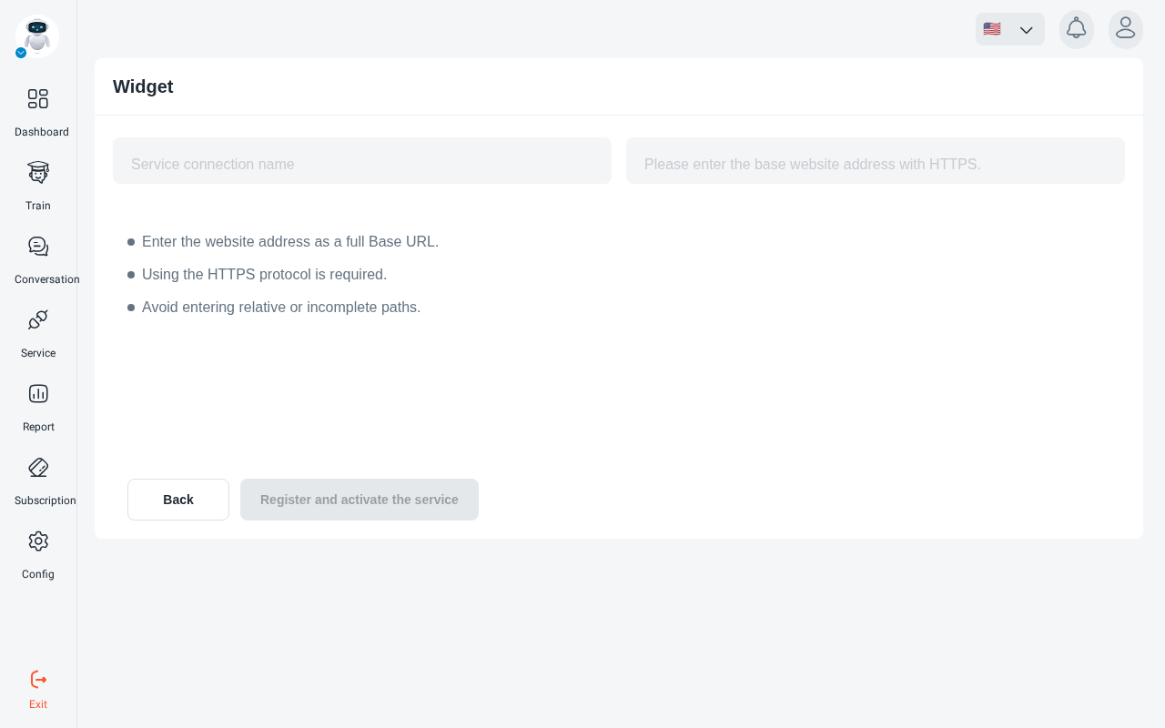 Creating the widget service