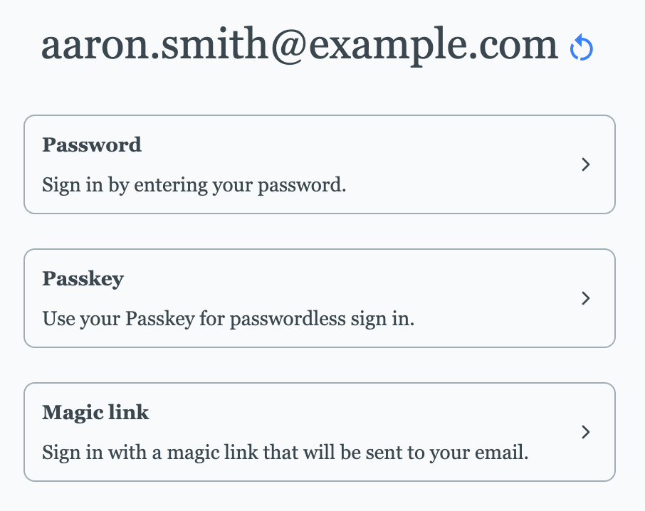Login options