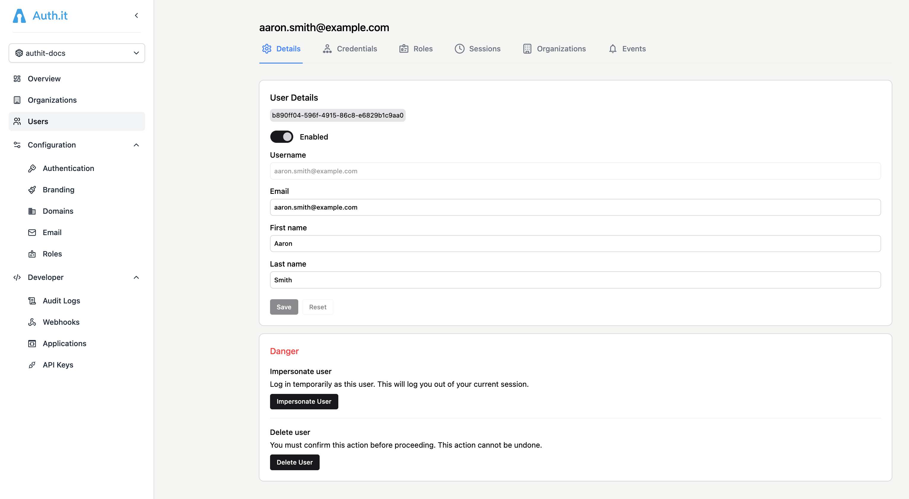 User profile