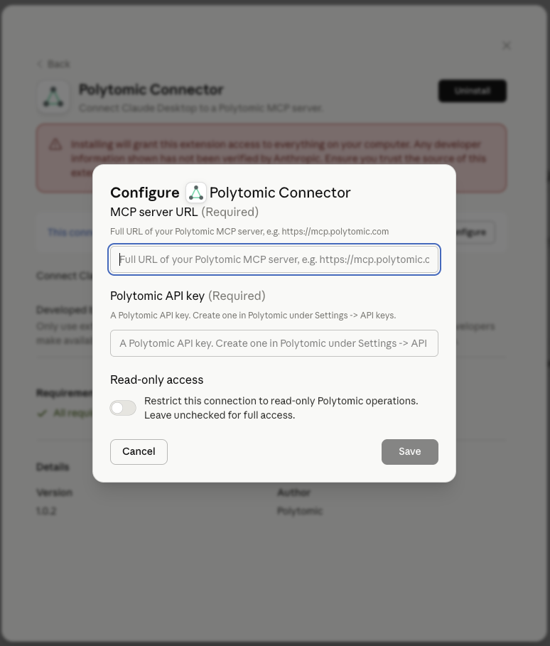 Configuring the Polytomic Connector