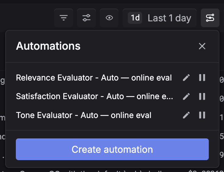 Configure automation modal with Pause and Update & redeploy buttons