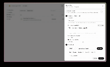 Animated walkthrough of the Create tool panel - naming the tool, generating with AI, and setting method, URL, headers, and other API options.
