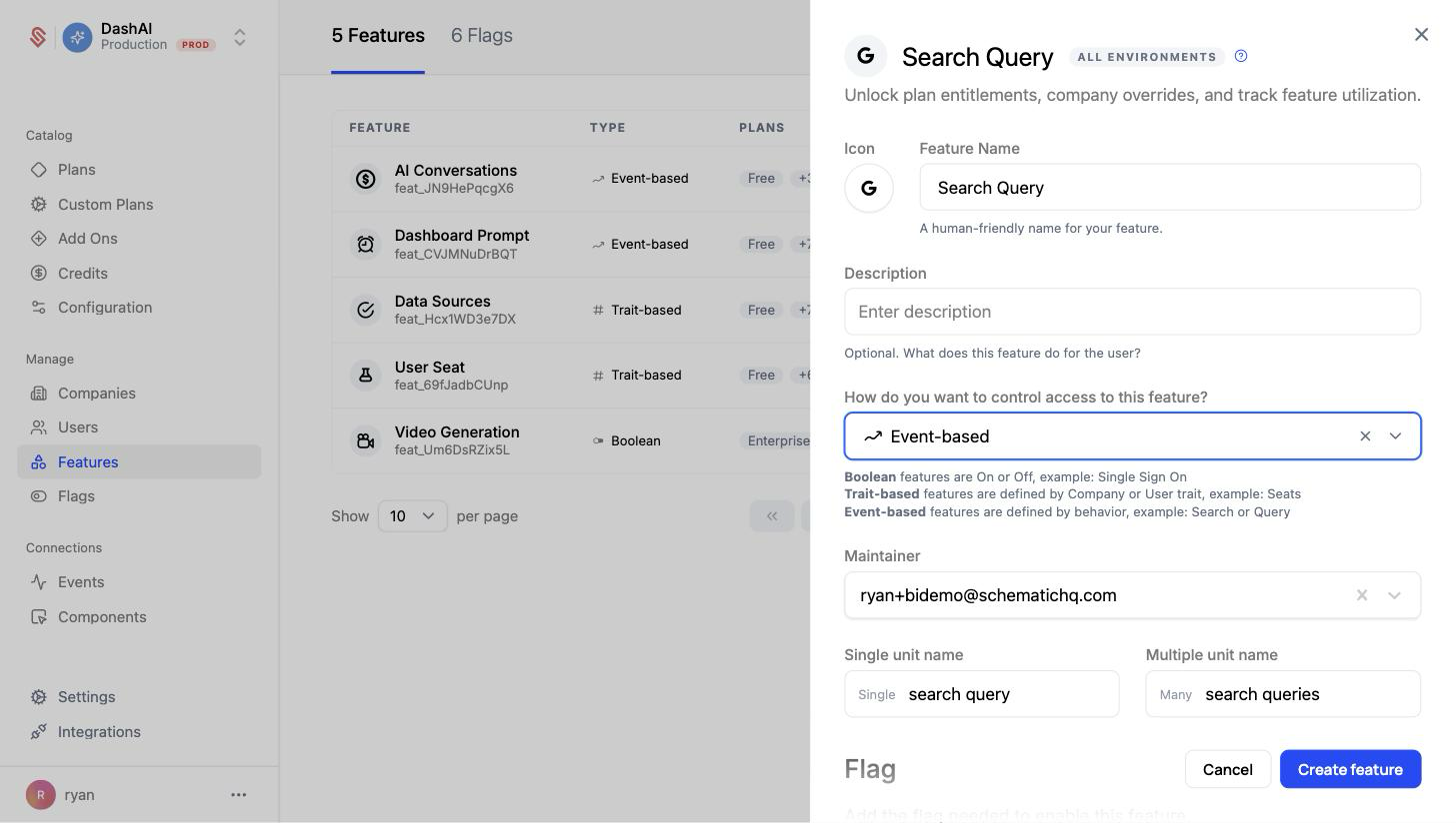 Create feature
