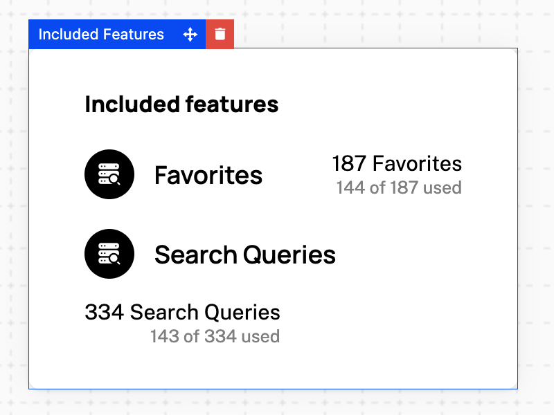 Included features