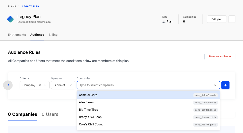 Plan audience company