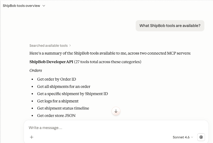 MCP Server tools list