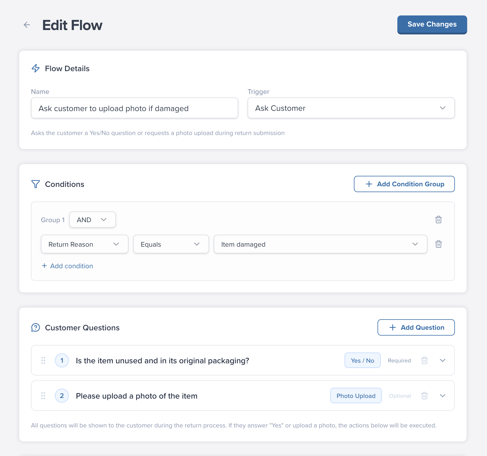 Ask Customer Flow Example