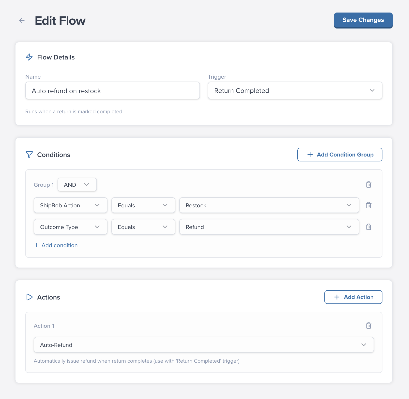 Auto Refund Flow Example