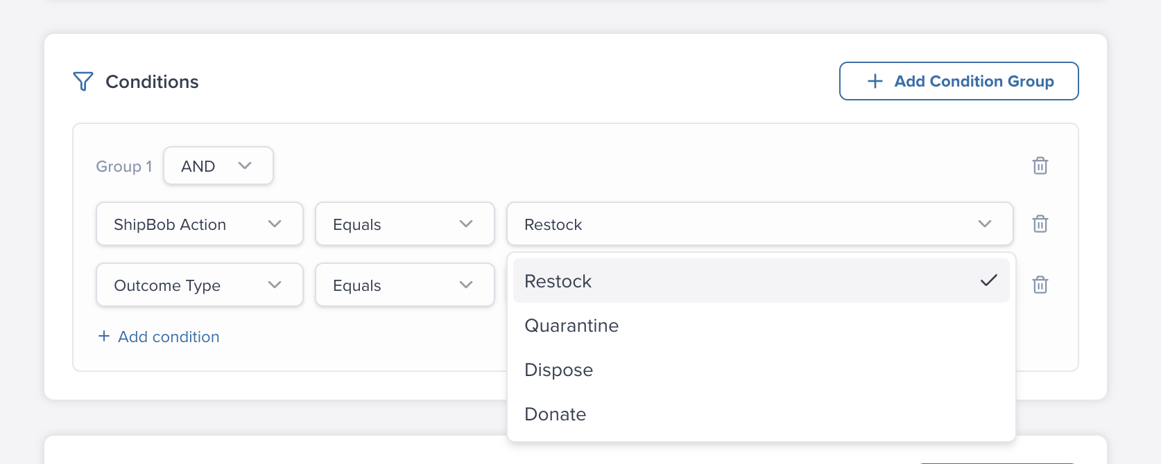 Flow Conditions Builder