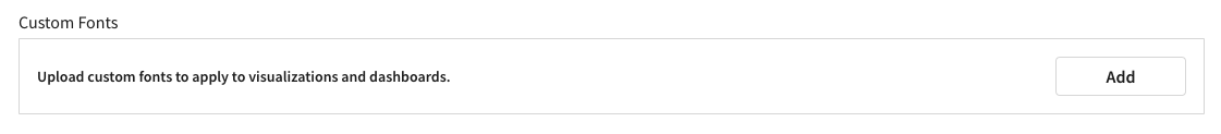 The Custom Fonts section on the Branding Settings tab, with an Add button.