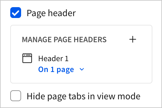 The page header option is checked in the workbook settings