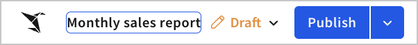 The document menu with the report name field showing Monthly sales report entered.