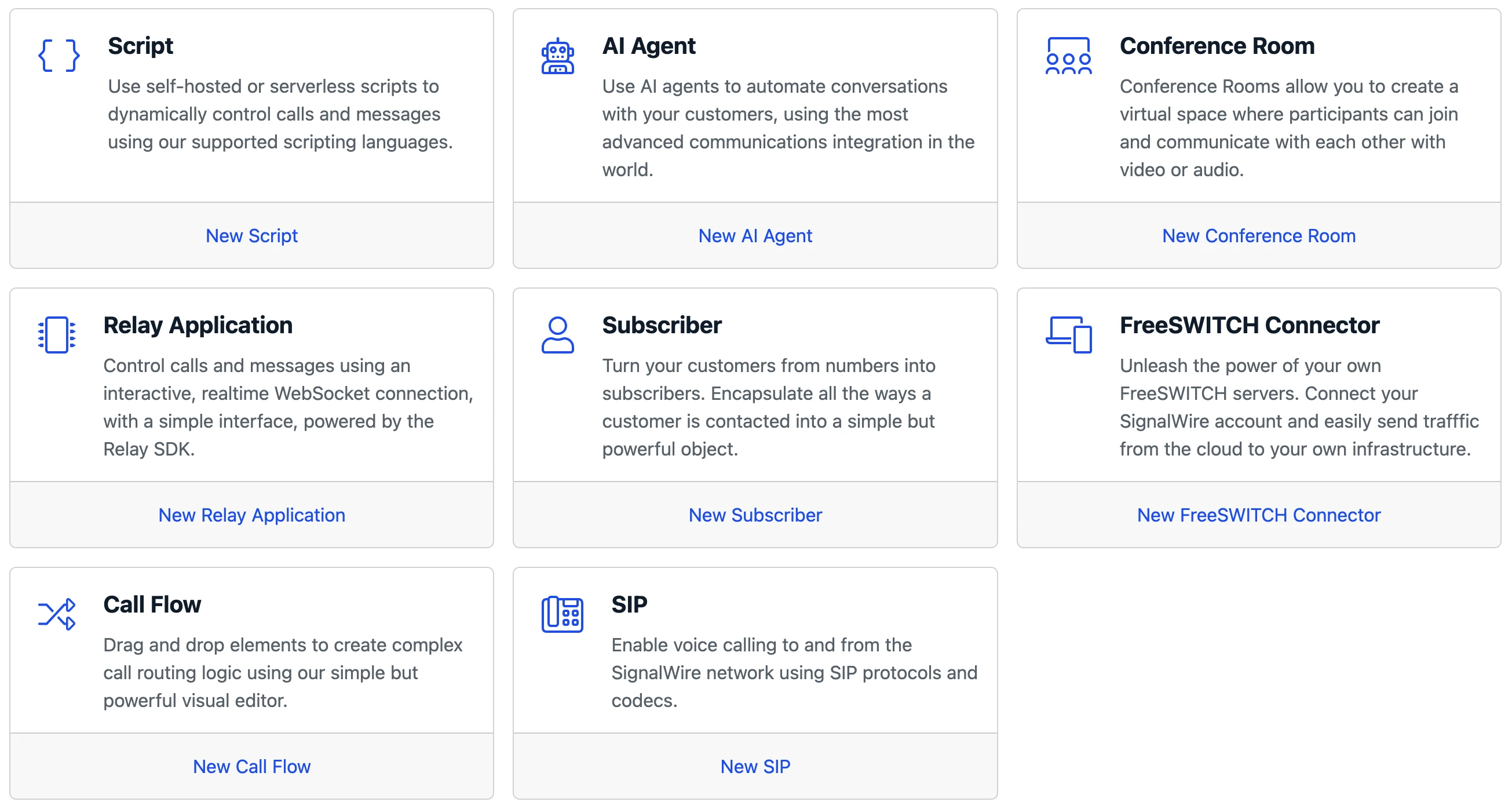 Select a Resource in the Signalwire Dashboard.