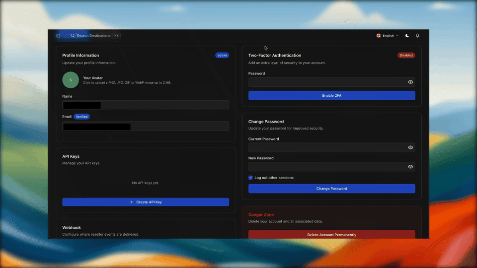 Creating and copying a SimJuno API key