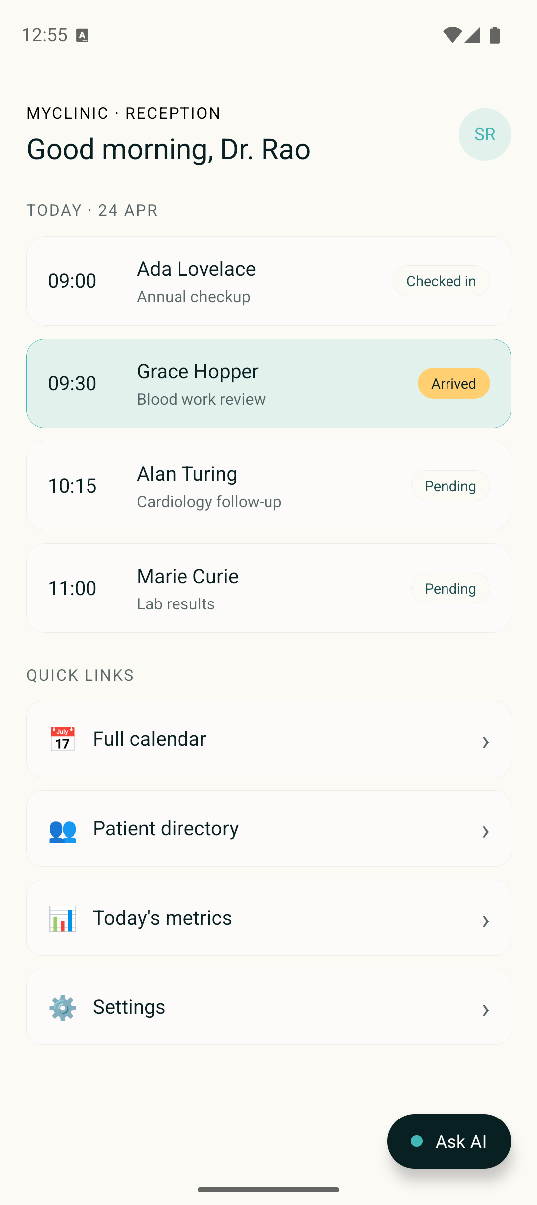 React Native host with Ask AI pill