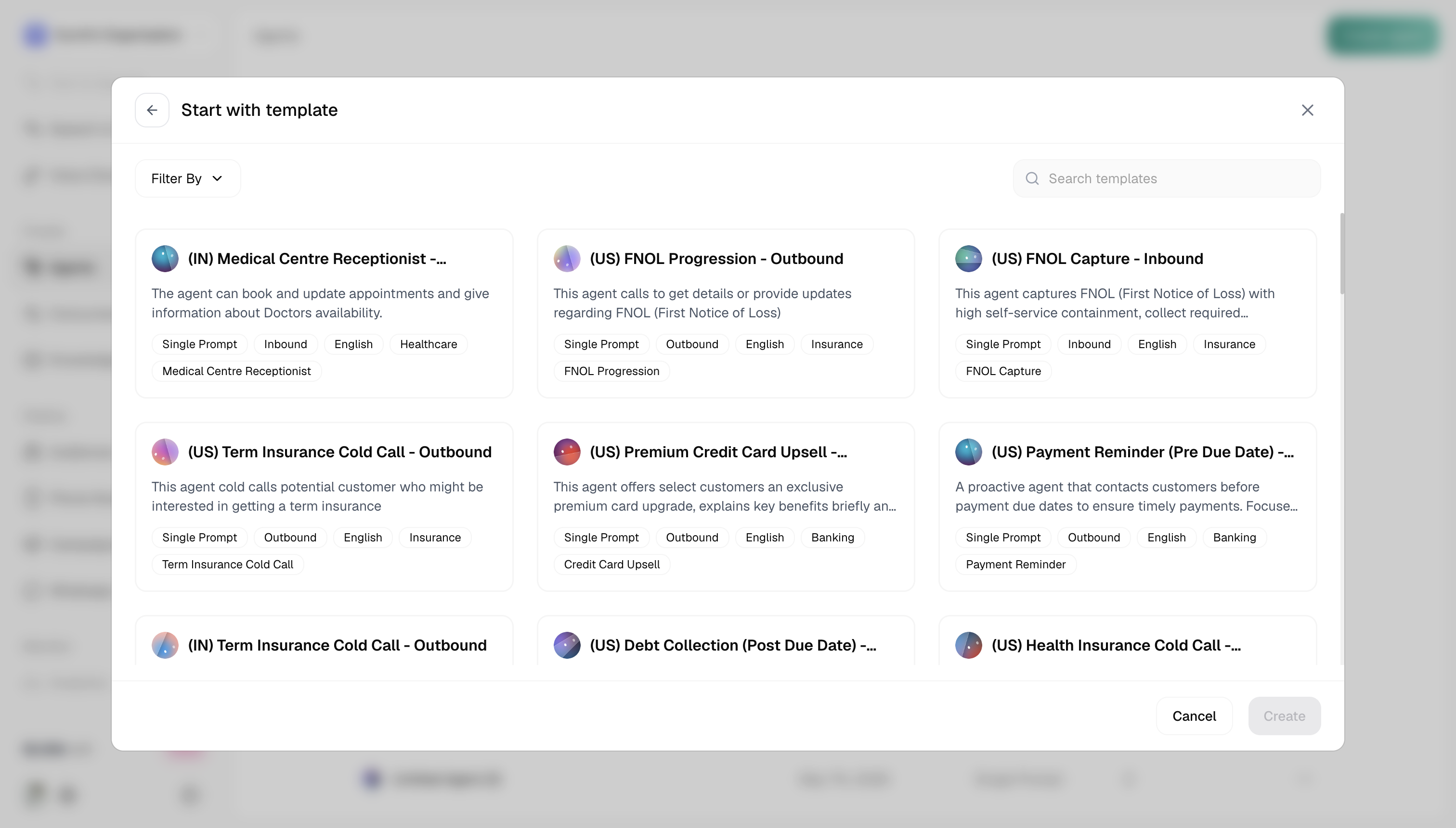 Browse and select a template that fits your use case