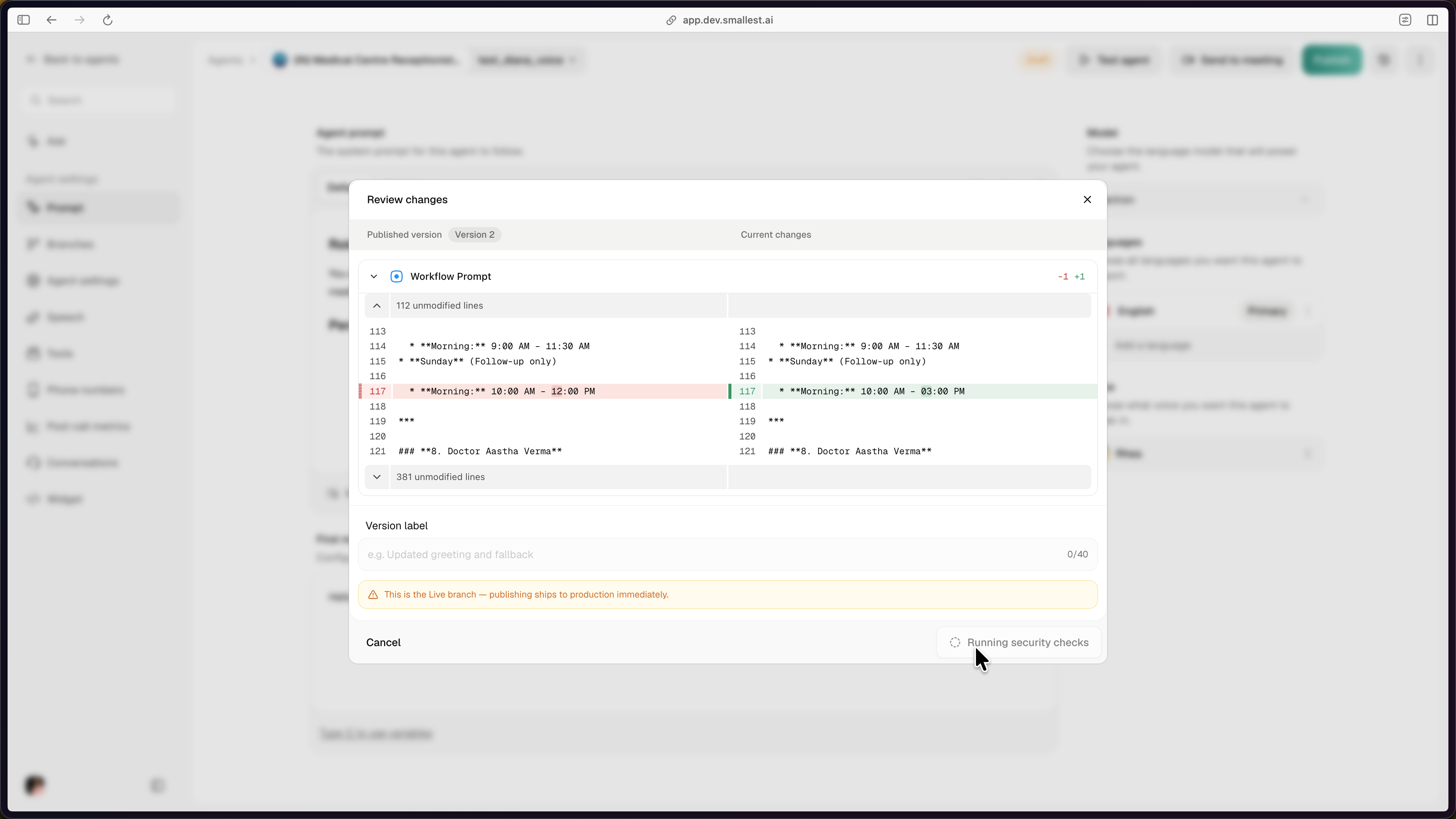 Running security checks