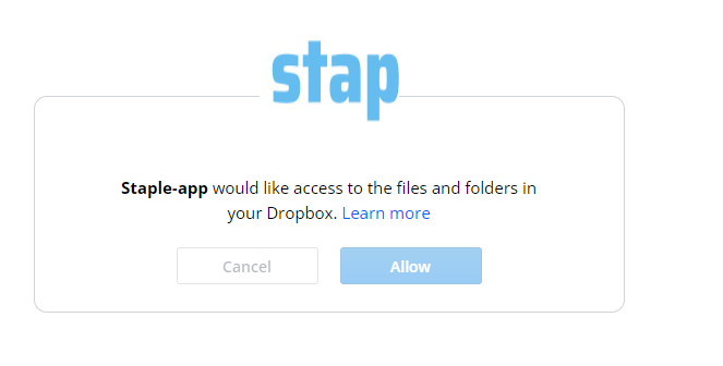 Step 3: Allow access to Staple