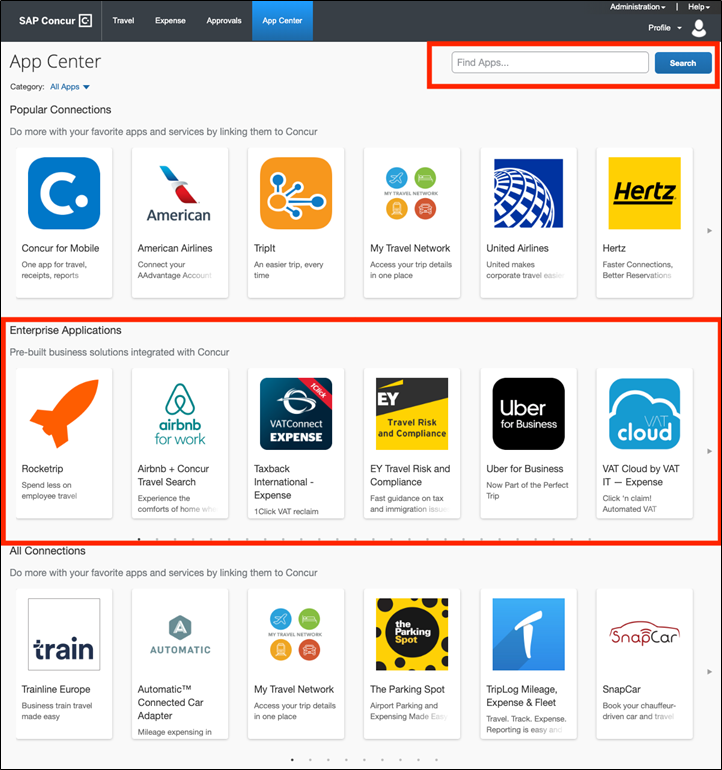 Step 2: Locate the application in the App Center