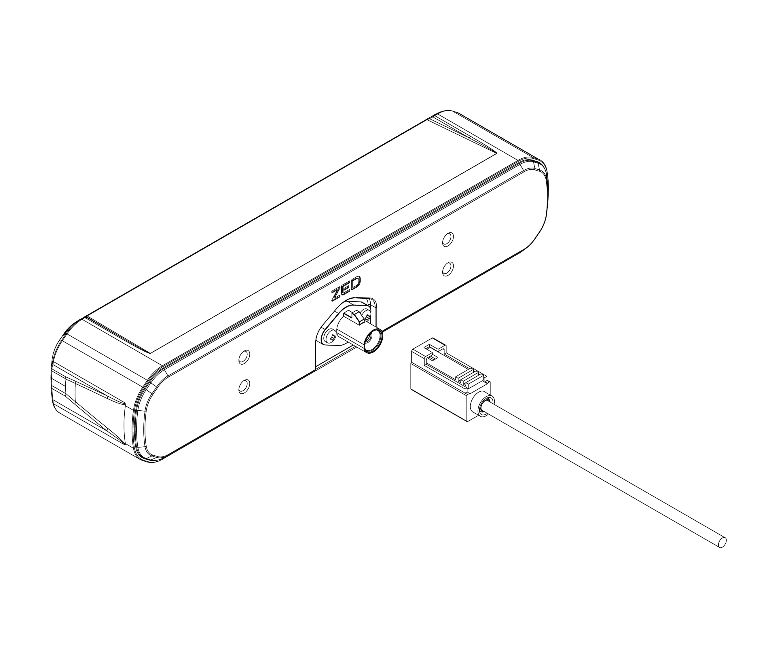 ZED X camera with Fakra cable connected