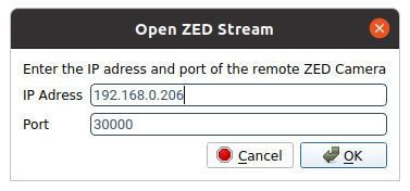 Depth Viewer connect modal