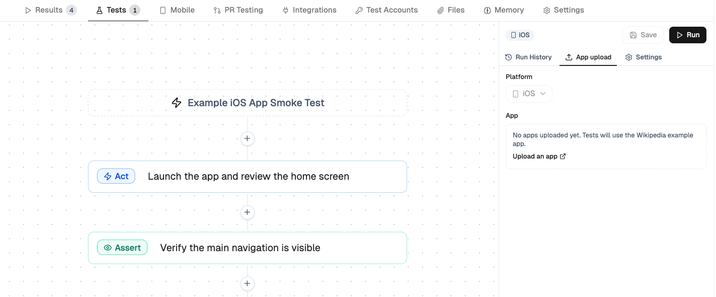 Selecting an app
