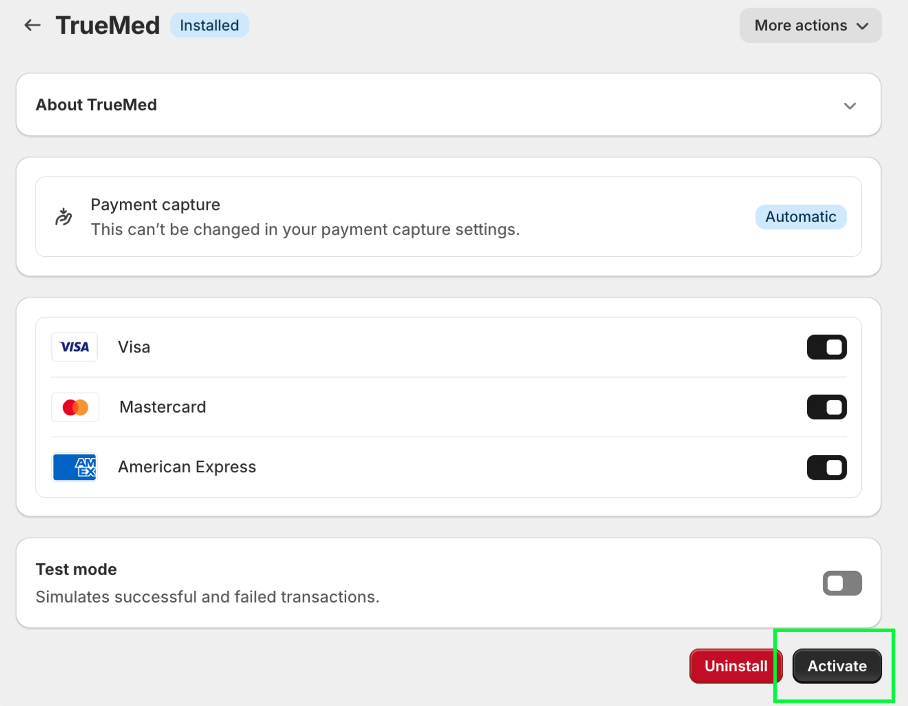 Activating the Truemed payment app