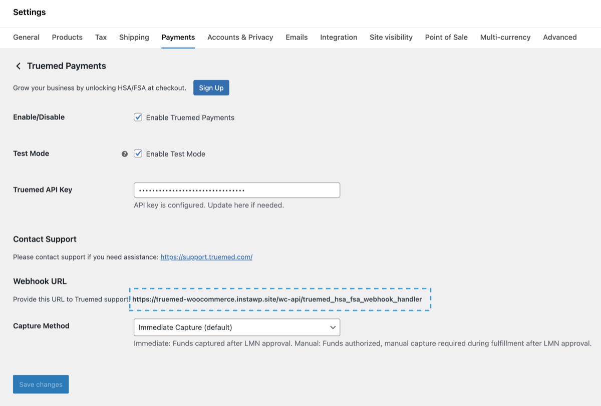 WooCommerce payment plugin webhook URL to copy