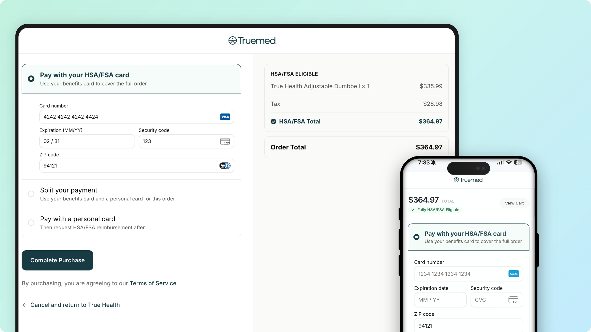 Refreshed Truemed checkout