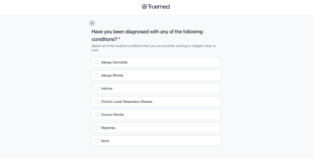 Truemed clinical intake form