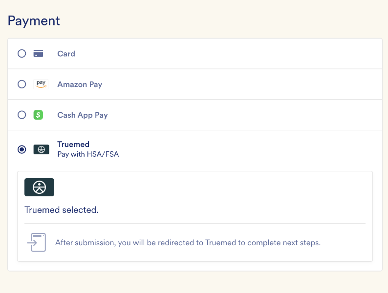 Stripe Payment Element with Truemed