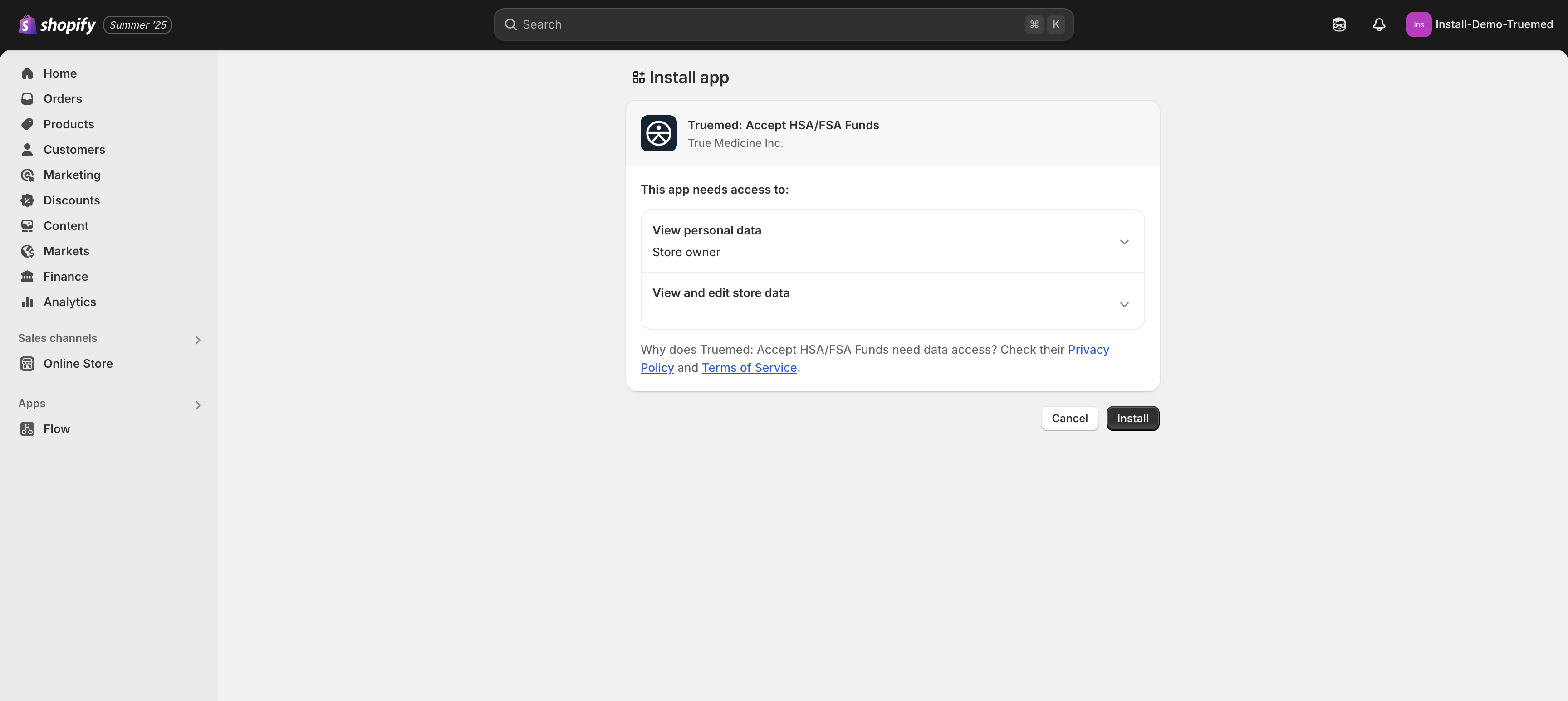 Confirm install